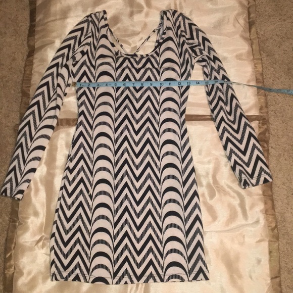 Chevron Striped Long Sleeve Mini Dress - Picture 5 of 6